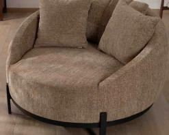 Clearance Chauffeuse XL en tissu bouclette taupe