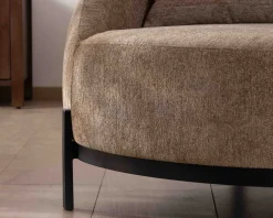 Clearance Chauffeuse XL en tissu bouclette taupe