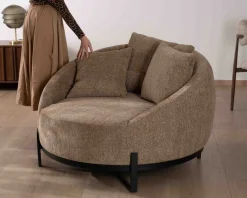 Clearance Chauffeuse XL en tissu bouclette taupe