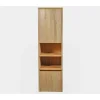 Colonne de rangement en teck avec porte, niches et tiroir "Tika" Meuble Sous Vasque