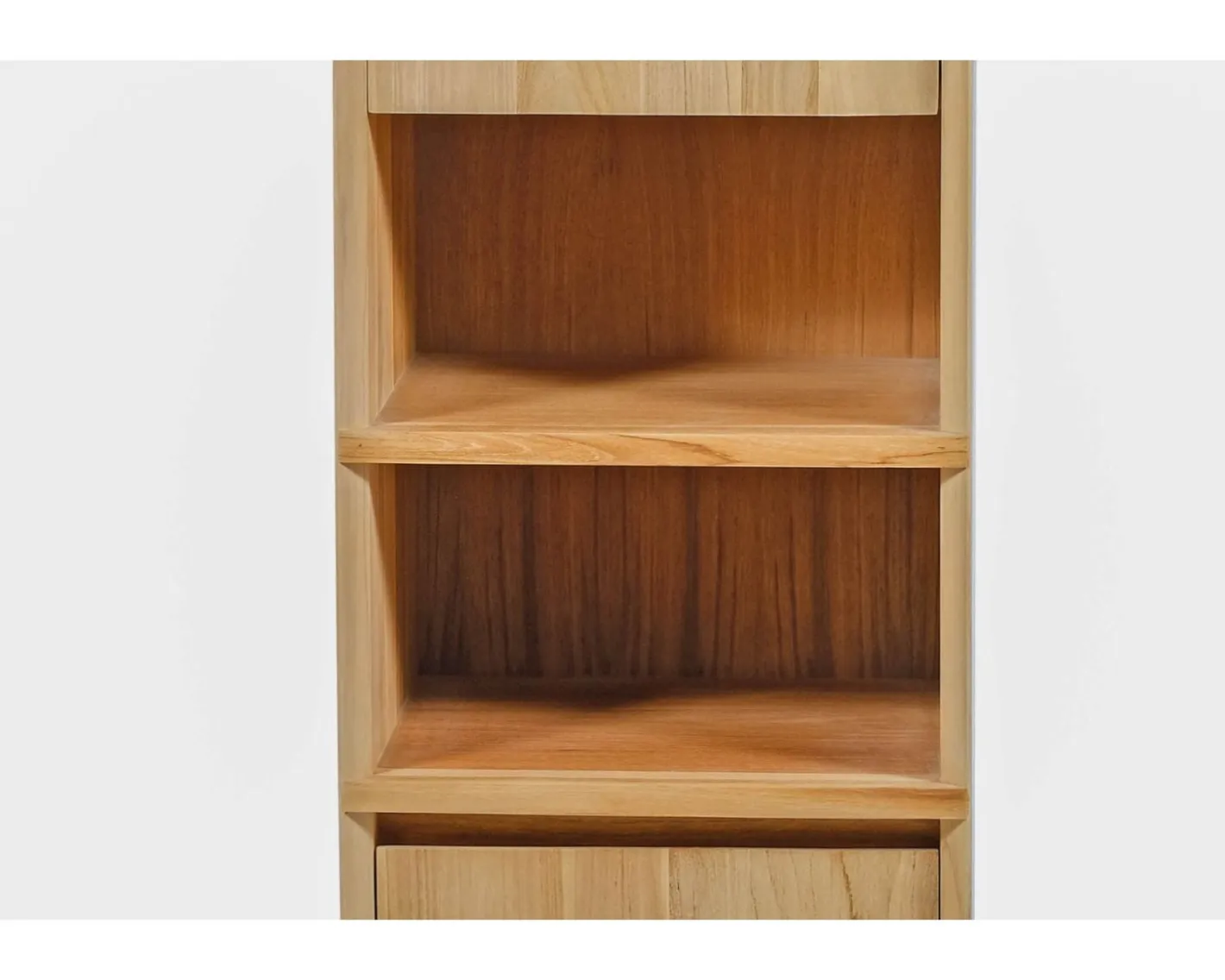 Colonne de rangement en teck avec porte, niches et tiroir "Tika" Meuble Sous Vasque