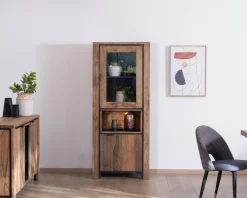 Best Colonne vitrée en palissandre "Enoa" avec rétroéclairage Vaisselier|Vitrine Et Argentier