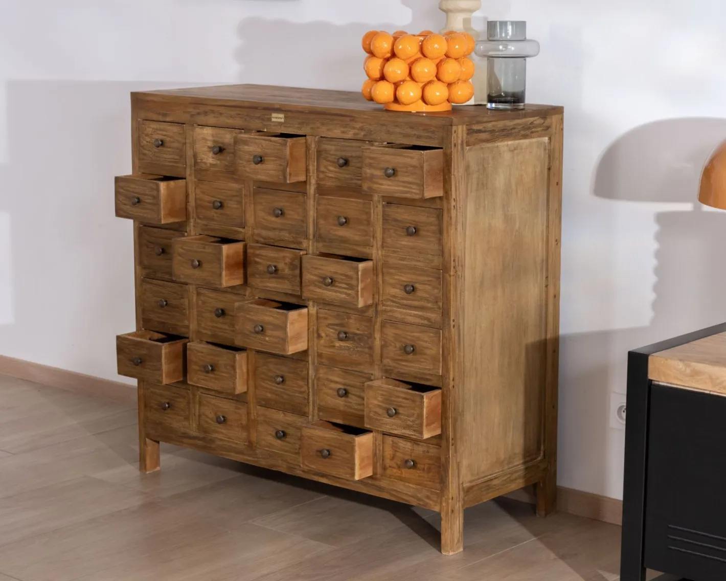Commode apothicaire 30 tiroirs en bois de mahogany "Lacilo" Rangement|Commode