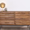 Online Commode en manguier et pieds métal style rétro "Presto" 6 tiroirs demi largeur Commode
