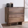 Online Commode esprit Japandi en manguier massif "Geta" 3 tiroirs large ouverture Commode