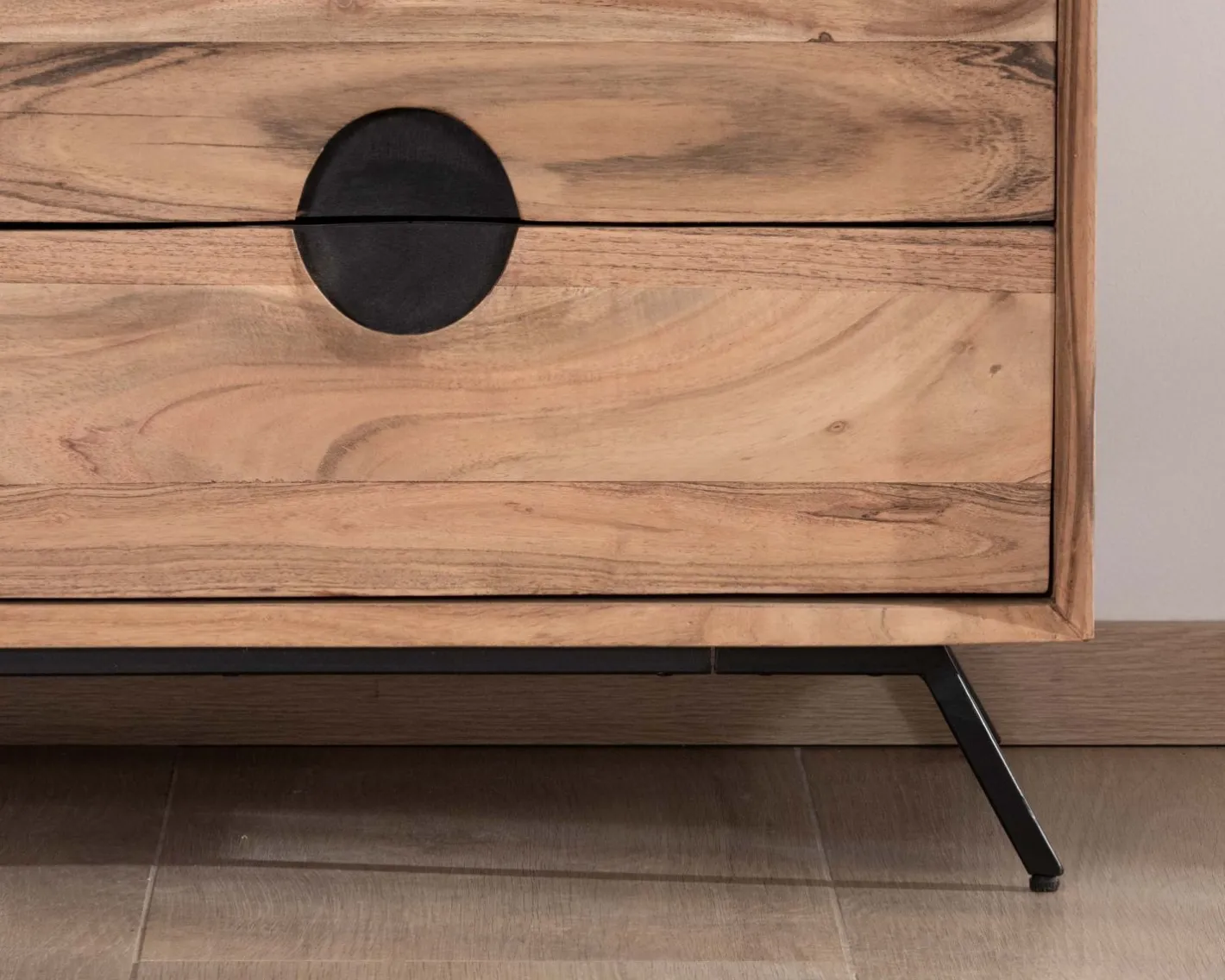 Commode rétro 8 tiroirs en acacia naturel "Spot" Commode