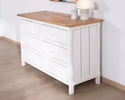 Outlet Commode 6 tiroirs en acacia
