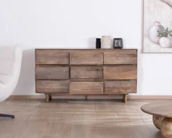 Clearance Commode 9 tiroirs en bois massif de manguier