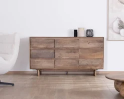 Clearance Commode 9 tiroirs en bois massif de manguier