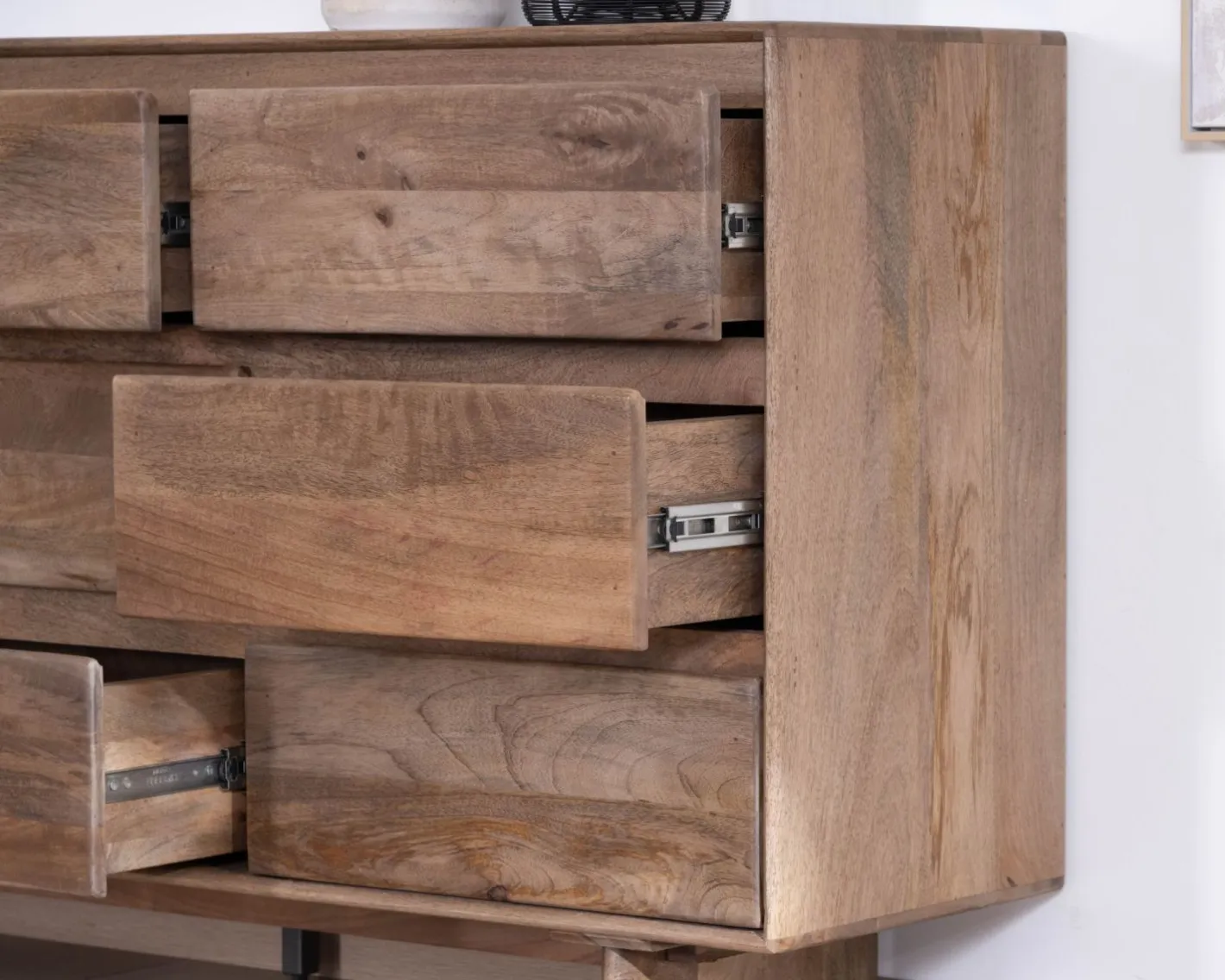 Clearance Commode 9 tiroirs en bois massif de manguier "Geta" Style Japandi Rangement|Commode