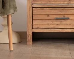 Online Commode verticale 5 tiroirs "Conoa" en acacia avec façades cannelées Commode