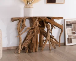 Outlet Console en racine de teck naturelle "Kanoa" Console|Décoration