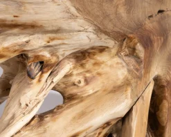 Discount Console en racine de teck naturel avec plateau verre