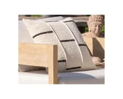 Clearance Coussin de canapé blanc cassé et noir 