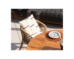 Clearance Coussin de canapé blanc cassé et noir 