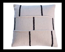 Clearance Coussin de canapé blanc cassé et noir 