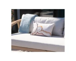 Hot Coussin en tissu motif brodé et imprimé 