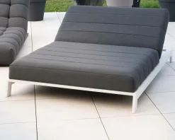 Hot Double bain de soleil matelassé gris foncé et blanc 