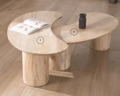 Hot Duo de tables basses design épuré en manguier 