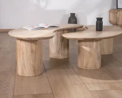 Hot Duo de tables basses design épuré en manguier 