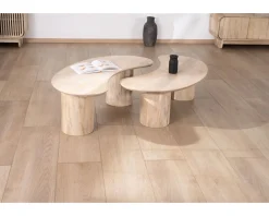 Hot Duo de tables basses design épuré en manguier 