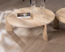 Discount Duo de tables basses rondes en manguier naturel 
