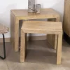 Sale Duo de tables d'appoints gigognes en manguier lignes épurées "Manoha" Bout De Canapé|Table D'Appoint