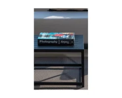 New Duo de tables gigognes noires et tendances pour l'extérieur Table Basse Rectangulaire
