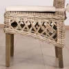 New Elégante chaise de repas en rotin tressé avec galette d'assise en tissu "Noho" Chaise