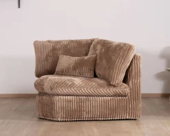Online Elément d'angle pour canapé modulaire camel en velours larges côtes "Kédusa" Canapé D'Angle|Canapé Modulable
