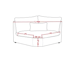 Online Elément d'angle pour canapé modulaire camel en velours larges côtes "Kédusa" Canapé D'Angle|Canapé Modulable