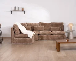 Online Elément d'angle pour canapé modulaire camel en velours larges côtes