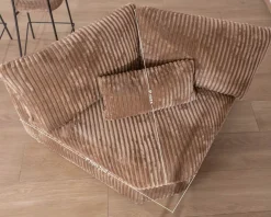 Online Elément d'angle pour canapé modulaire camel en velours larges côtes