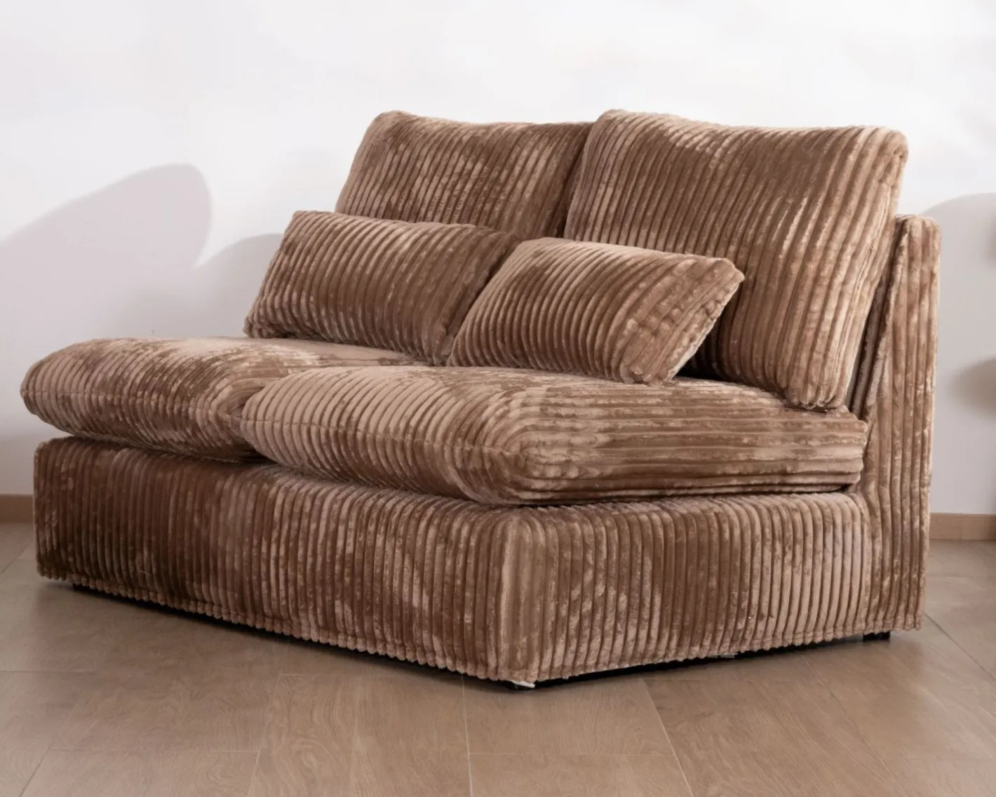 Hot Elément 2 places pour canapé modulaire "Kédusa" en velours larges côtes coloris camel Canapé D'Angle|Canapé Modulable