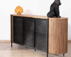 Discount Enfilade 200 cm avec portes et tiroirs en bois exotiques 