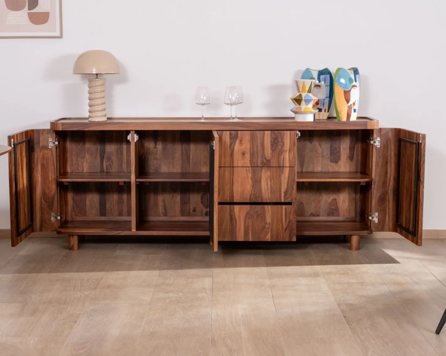 Best Enfilade en bois de palissandre "Rosewood" 200 cm Buffet Et Bahut
