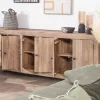 Outlet Enfilade en manguier massif 200cm finition sablée 6 portes "Maestro" Buffet Et Bahut