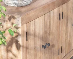 Outlet Enfilade en manguier massif 200cm finition sablée 6 portes 