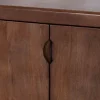 Enfilade esprit rétro chic 4 portes 180 cm en manguier massif teinte noyer "Odessa" Buffet Et Bahut