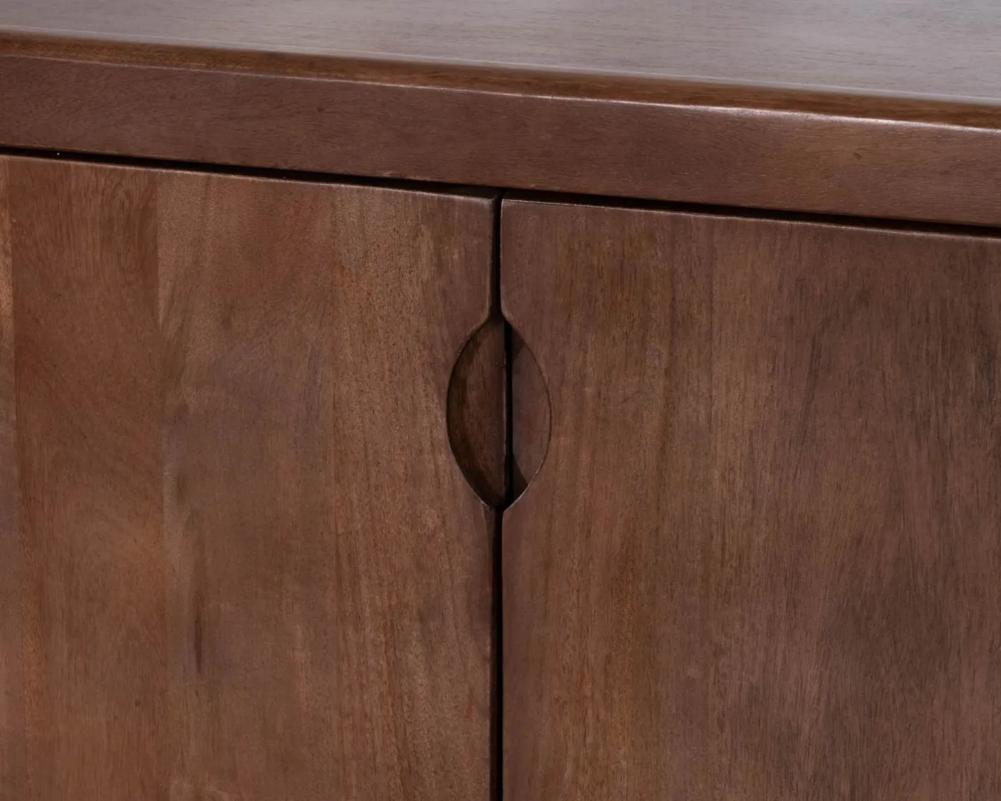 Enfilade esprit rétro chic 4 portes 180 cm en manguier massif teinte noyer "Odessa" Buffet Et Bahut