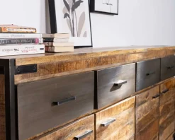 Discount Enfilade industrielle 200 cm en manguier et métal