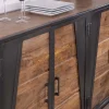 Discount Enfilade industrielle métal gris et bois de manguier "Vista" Buffet Et Bahut