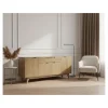 New Enfilade 4 portes 200 cm en manguier teinte noyer clair "Elyka" style scandinave Buffet Et Bahut