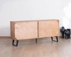 New Enfilade 4 portes en acacia "Uky" design contemporain esprit rétro Buffet Et Bahut