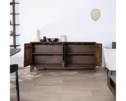 Enfilade 4 portes style rétro en manguier massif "Slody" Buffet Et Bahut