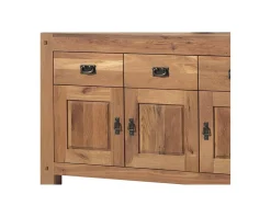Clearance Enfilade 3 portes 3 tiroirs en chêne massif huilé "Lodge Casita" Buffet Et Bahut