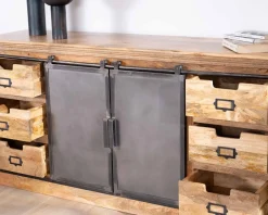 Hot Enfilade style factory en bois massif et métal 
