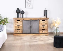 Hot Enfilade style factory en bois massif et métal 