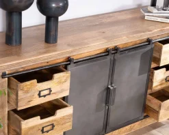 Hot Enfilade style factory en bois massif et métal 