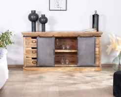 Hot Enfilade style factory en bois massif et métal 